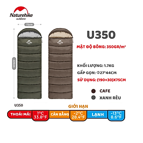 Túi ngủ đơn siêu nhẹ có mũ NatureHike NH20MSD07