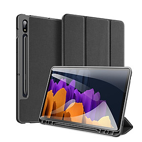 DUX DUCIS for Samsung Tab S7/Tab S7 Plus Fall Resistant Leather Protective Case Smart Stay Cover