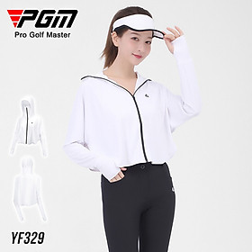 Áo Chống Nắng Thể Thao Nữ - YF329 - Áo chống nắng nữ có mũ trên sân Golf - Chất liệu Cotton kết hợp Spandex - Thiết kế ôm dáng, tôn vẻ đẹp thể thao nữ tính, xinh đẹp - Trắng - L