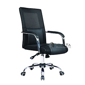 Ghế làm việc nệm simili lưới lưng trung màu đen CE4313-MP Nội thất Capta 