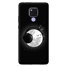 Ốp lưng in cho Huawei Mate 20 mẫu Mặt Trăng Nghe Nhạc - Hàng chính hãng