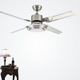 Quạt trần đèn cánh sắt màu inox HK Q8008