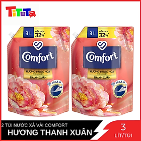 Hình ảnh Combo 2 Túi Nước Xả Vải Comfort Hương Thanh Xuân Túi 3L X2