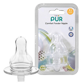 Hình ảnh Vỉ 2 núm ti cho bình cổ thường Pur - Comfort Feeder