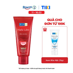 Sữa rửa mặt cải thiện dấu hiệu lão hóa dạng kem Hada Labo Pro-Aging Retinol B3 Cleanser 80g