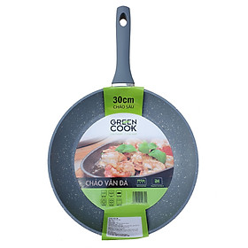 Chảo sâu đáy từ vân đá chống dính Green Cook GCP02-30IH size 30 cm - Hàng chính hãng