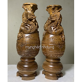 Mua Cặp lục bình rồng cuốn phong thủy thủy cầu tài lộc bằng gỗ bách xanh thơm nức kt cao 30x10m