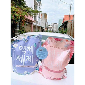 Nước giặt xả Blue công nghệ Hàn Quốc( túi 2 kg) hương thảo mộc, lưu hương lâu dịu nhẹ