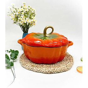 Nồi Gang Hình Bí Ngô 25cm, dung tích 3,5l Hàng chính hãng