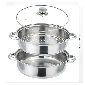 Mua Bộ Nồi Hấp 2 Tầng phi 28 vung kính Tặng 2 thìa