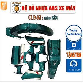  [Tặng tem] Bộ dàn áo xe Cub 82 màu XANH RÊU - nhựa ABS cao cấp -TKB-2957-5862