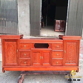 Kệ tivi gỗ hương đá mẫu mõ lõm