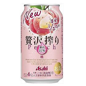 NƯỚC COCTAIL ĐÀO 350ML ASAHI ZEITAKU SHIBORI MOMO 350ML ALC.4% (24L/T)
