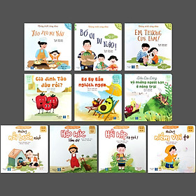 Download sách Cảm xúc của con + Chúng mình cùng nhau + Chu Du cùng những người bạn tặng 2 tấm Sticker siêu dễ thương - Dòng sách đọc to cho bé từ 0-6 tuổi (Combo 10 cuốn) - Thanh Hà Books