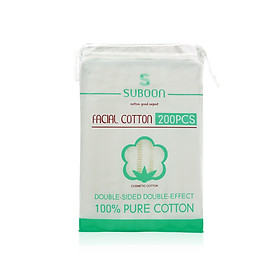 Bông tẩy trang không dệt, ép biên 2 mặt Suboon (200 miếng)