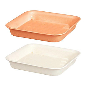 2x Plastic Plant Pot Saucer Planter Drip Tray Indoor Outdoor Square White M