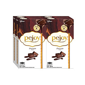 Bánh Que GLICO Pejoy Nhân Kem Chocolate 39g combo 4 hộp