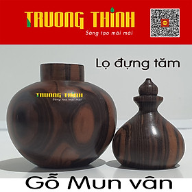 Lọ Đựng Tăm Bằng Gỗ Mun Vân Cao Cấp Trường Thịnh Tiện Dụng Bền Đẹp Sang Trọng Tiết Kiệm – Hình Hồ Lô Liền Khối