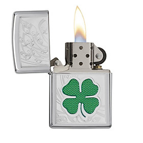 Bật lửa Zippo Clover High Polish Chrome Design 24699