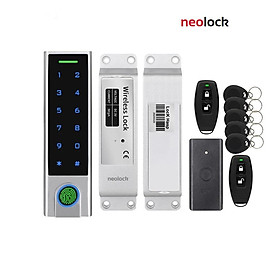 Khóa điện tử không dây hỗ trợ vân tay, thẻ từ, mã pin, remote cho cửa kính, cửa gỗ neolock - neoWF1