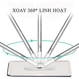 Mua Bộ cây lau nhà chổi lau nhà tự vắt 360 độ thông minh   cao cấp tặng kèm 2 bông lau tiện lợi