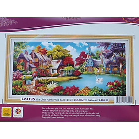 Tranh thêu chữ thập gia đình hạnh phúc LV3195 166 x 82 cm chưa thêu