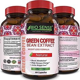 Pure Green Coffee Bean Extract and Standardized to 50% Chlorogenic Acid with Weight Loss Supplement for Men and Women, Burns Both Fat and Sugar with High Grade Natural Ingredients