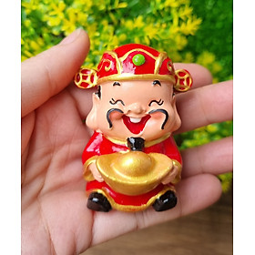 Tượng chibi Thần Tài ôm thỏi vàng may mắn 6cm