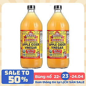 Combo giấm táo BRAGG Hữu cơ Nhập khẩu USA chai 946ml