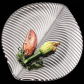 Mua ĐĨA THUỶ TINH PHA LÊ HÌNH CHIẾC LÁ 32CM CAO CẤP