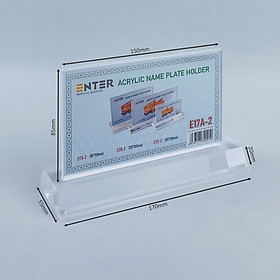 Kệ mica 2 mặt Enter E17A LR 8.5x15cm, đế 5.5x17cm dày 20mm vát 2 cạnh