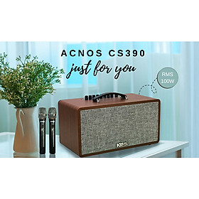 Mua Dàn âm thanh di động ACNOS CS390 - Hệ thống 2 Loa full 5.25 inch và 2 loa treble - Công suất lên đến 400W - Kết nối bluetooth 5.0  USB  AUX  Optical (Cổng quang) - Kèm 2 micro không dây UHF cao cấp - Loa kéo  loa xách tay du lịch - Hàng chính hãng