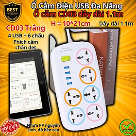 Mua Ổ Cắm Điện USB Đa Năng Cao Cấp Chống Giật Dây Dài 0.9m – 1.1m và 1.8m  Ổ Cắm Điện Công Suất 2500W Có Chốt An Toàn Tiện Lợi  Chính Hãng
