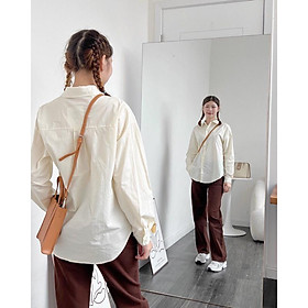 Áo sơ mi nữ cổ đức dài tay dáng suông a238435 by germe