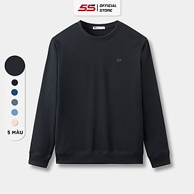 Áo Sweater Nam Chất Nỉ Cotton 5S FASHION, Dày Dặn, Mềm Mịn, Thiết Kế Trơn Basic, Trẻ Trung (ANO23030) - YYANO23030DEN - L