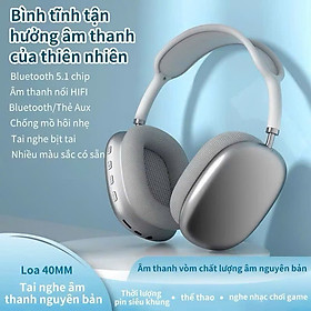 Tai nghe chụp tai Bluetooth không dây Bass siêu mạnh có micro có khe cắm thẻ TF khử tiếng ồn - Hàng chính hãng