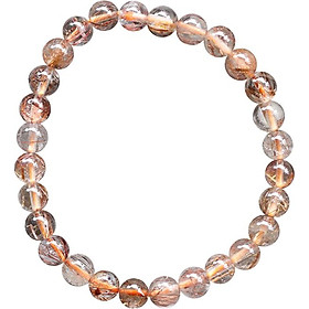 Vòng Thạch Anh Tóc Nâu Đỏ Myanmar 7mm Ngọc Quý Gemstones VT118