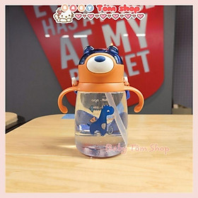 Bình nước hình gấu dung tích 450ml cho bé,Baby Tôm. Bình nước có tay cầm,dây đeo