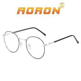 Kính Giả Cận Aoron, Kính Chống Ánh Sáng Xanh, Kính Đổi Màu Chống UV400 Dáng Tròn Gọng Kính Kim Loại Chống Gỉ Nhiều Màu - AK086
