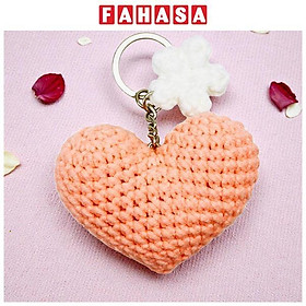 Móc Khoá Len Hình Trái Tim - Màu Tím