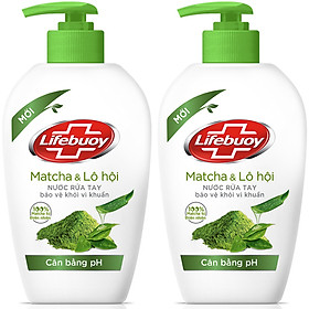 Combo 2 Nước Rửa Tay Cân Bằng PH Lifebuoy Matcha Và Nha Đam (500g)