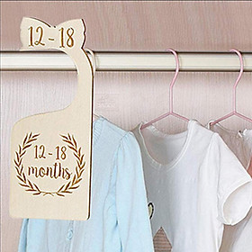 7 Pieces Baby Closet Dividers Wood Clothes Sorting Tags for Room Birthday