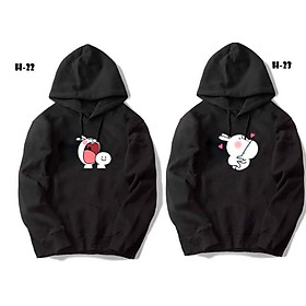 Áo hoodie nam nữ chất nỉ, áo đôi dài tay phối nón