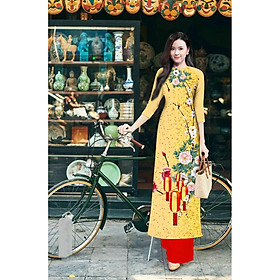 GIÁ XƯỞNG - Áo dài truyền thống lụa in 3D