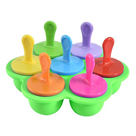 Silicone Mini Ice Pops Mold DIY Ice Cream Ball Lolly Maker Baby DIY Food Supplement Tool Fruit Shake Ice Cream Mold 7 Holes