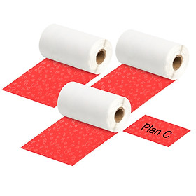 Aibecy 3 Rolls Self-Adhesive Thermal Paper Black on Red Heart Red Background 53mm*3.5m Compatible with Phomemo M02/M02S