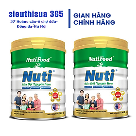 Combo 2 hộp Sữa bột nguyên kem của NutiFood dinh dưỡng hàng ngày cho mọi người (900g/hộp)