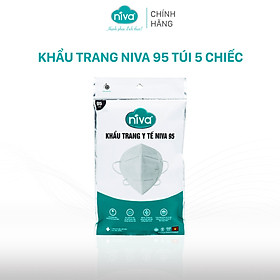 Khẩu Trang Niva 95 Túi 5 Chiếc Ngăn Giọt Bắn, Lọc Vi Khuẩn, Không Gây Kích Ứng Da, Hàng Chính Hãng Cao Cấp