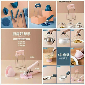 Mua Bộ 4 dụng cụ kẹp gắp đồ nóng
