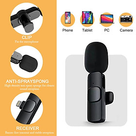Mua Micro Không Dây Cài Áo Thu Âm Cao Cấp Cho Điện Thoại Micro Mini Cài Áo Không Dây Kẹp Cổ Áo Thu Âm Livestream